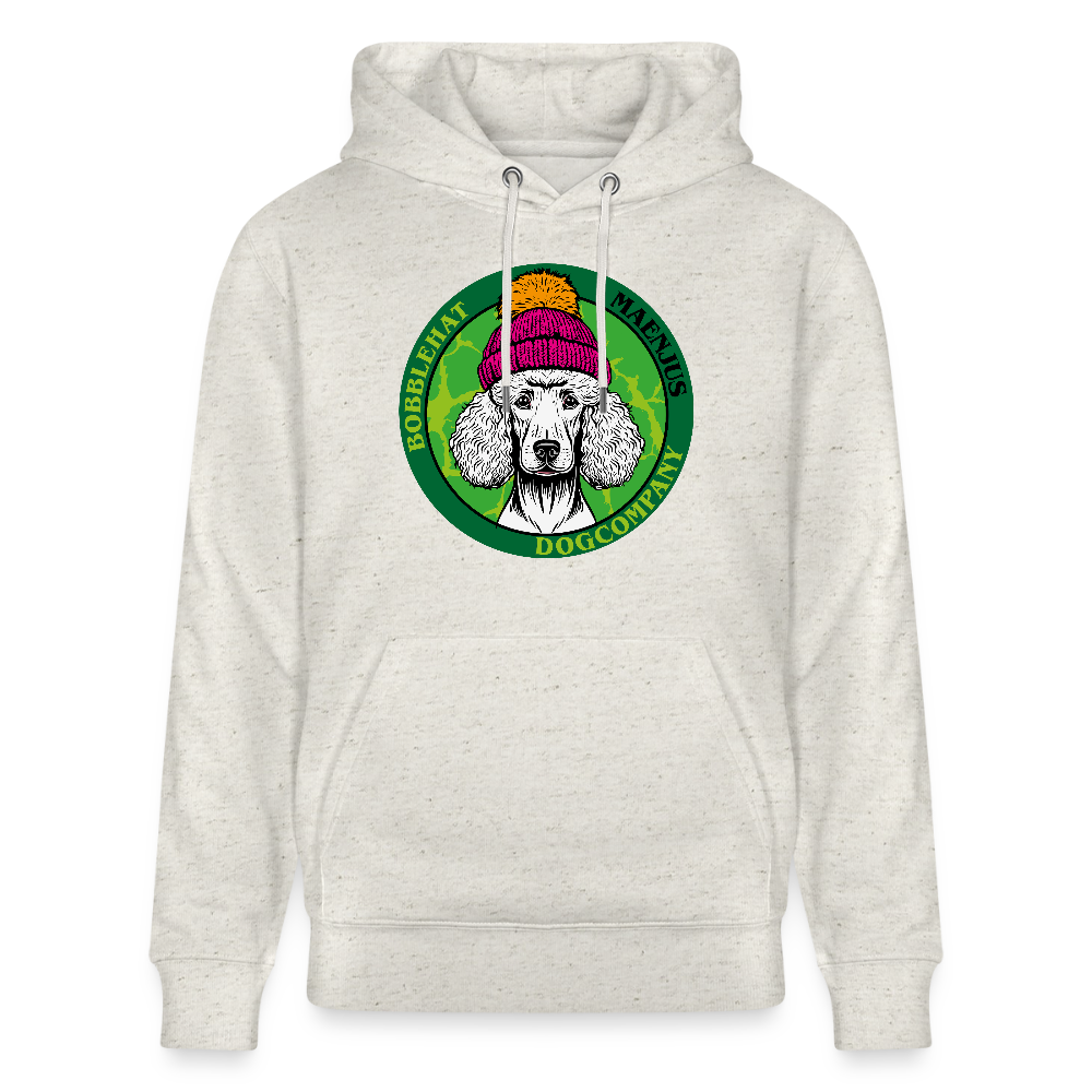 SUnisex Bio-Hoodie mit BOBBLEHAT DOGCOMPANY PRINT - Beige meliert