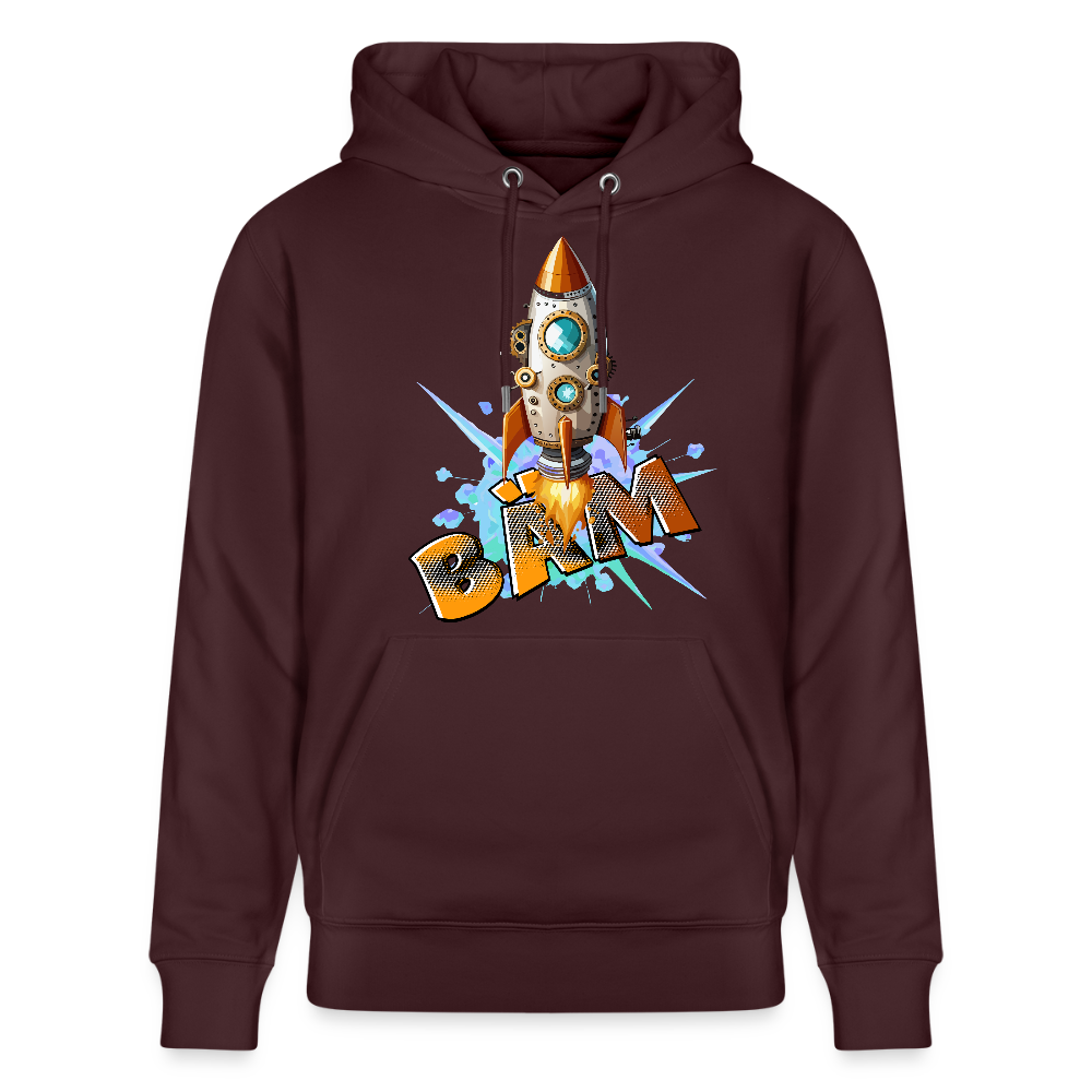 Unisex Hoodie mit RAKETE PRINT - Maroon