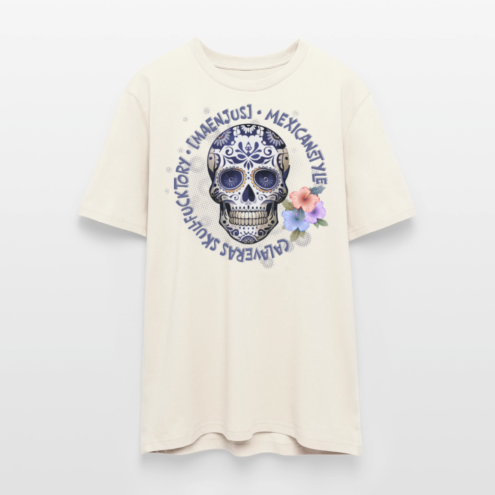 Unisex Bio-T-Shirt mit MAENJUS MEXICANSTYLE PRINT Vorderseite - Naturweiß 
