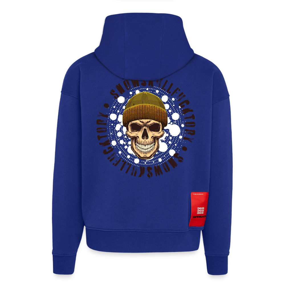Heavyweight Oversized Organic Hoodie mit SNOWSKULL PRINT - Iconic Blue
