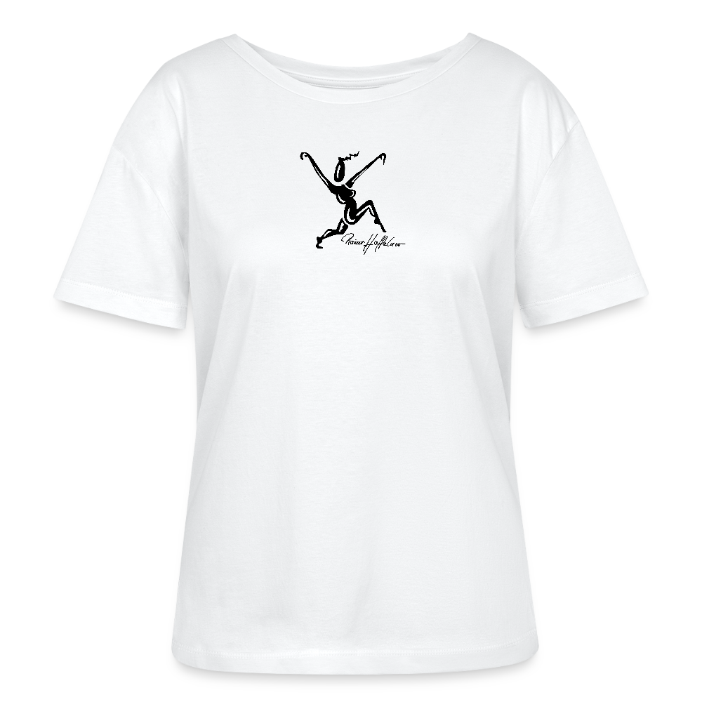 Relaxed Rundhals Frauen Bio-T-Shirt mit TUSCHEWEIBCHEN PRINT - Weiß