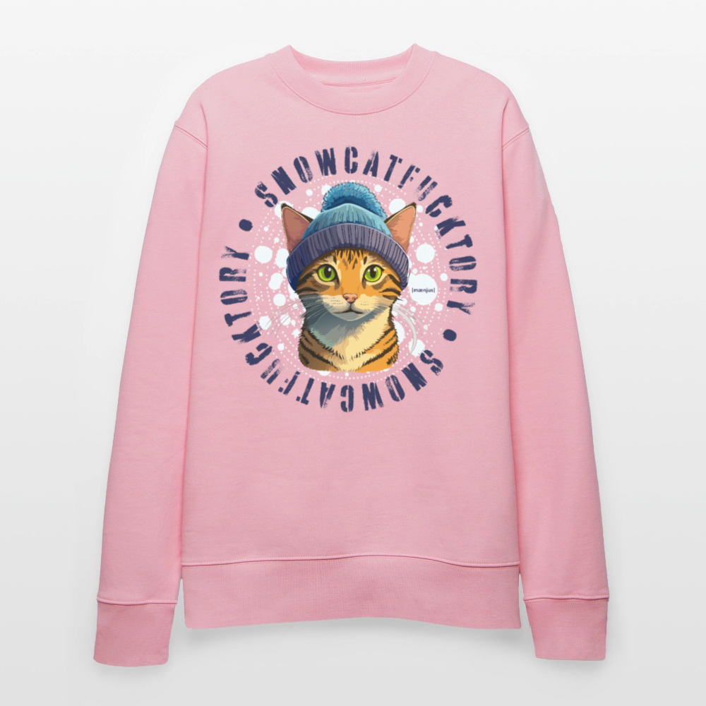 Unisex Bio-Sweatshirt mit SNOWCAT PRINT - Hellrosa