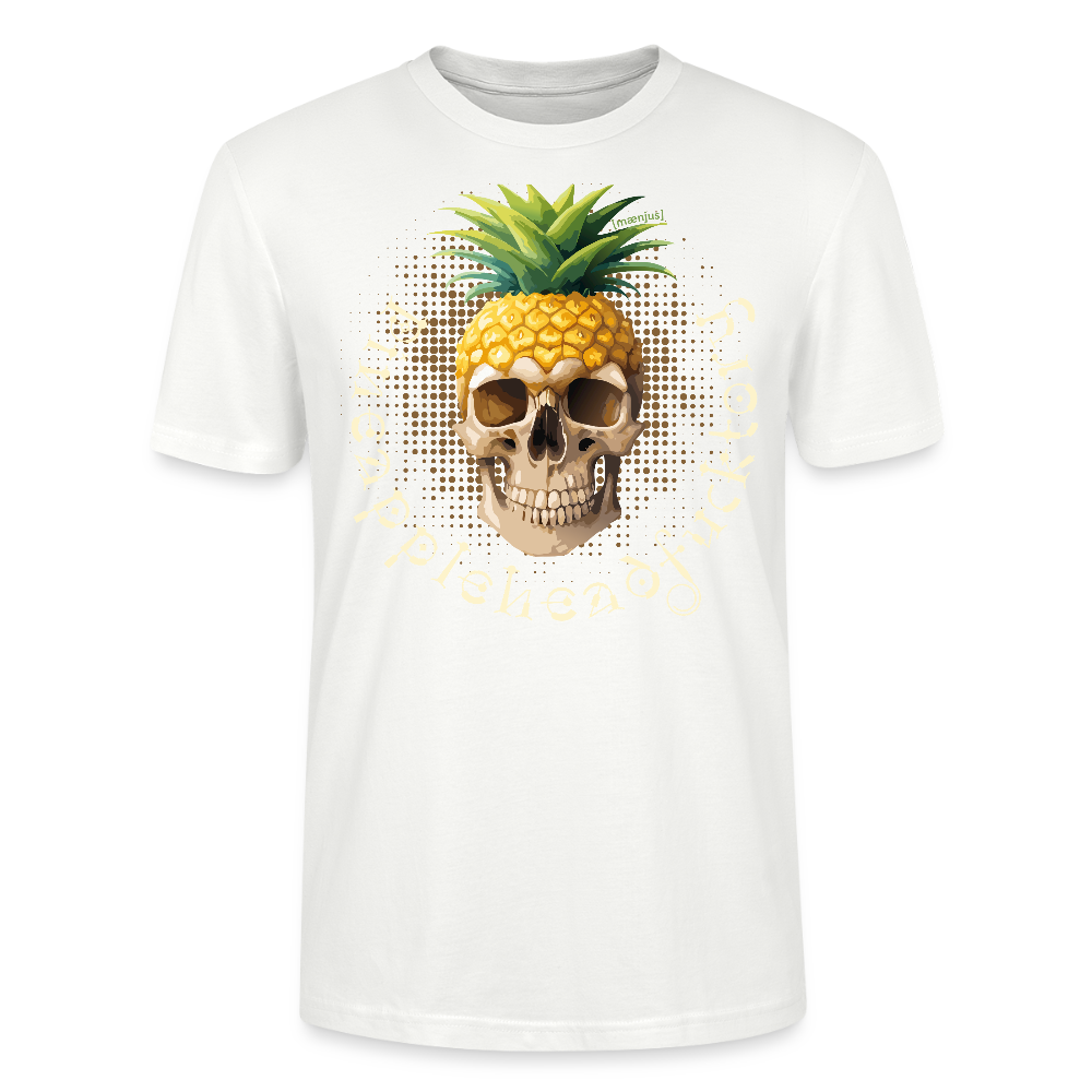 Unisex T-Shirt mit PINEAPPLEHEAD SKULL PRINT Vorderseite - Weiß
