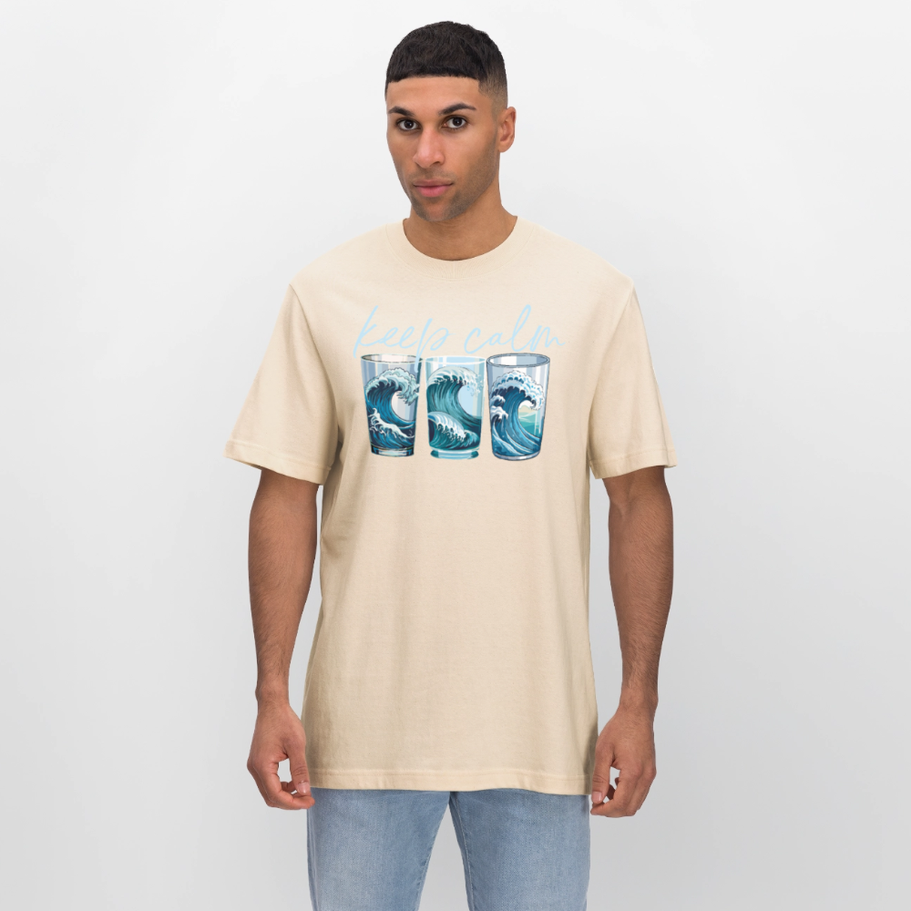 Unisex Bio-T-Shirt mit KEEP CALM PRINT - Weißgrau