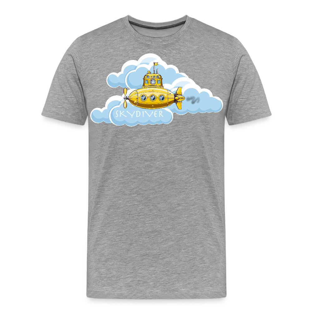 Männer Premium T-Shirt mit SKYDIVER PRINT - Grau meliert