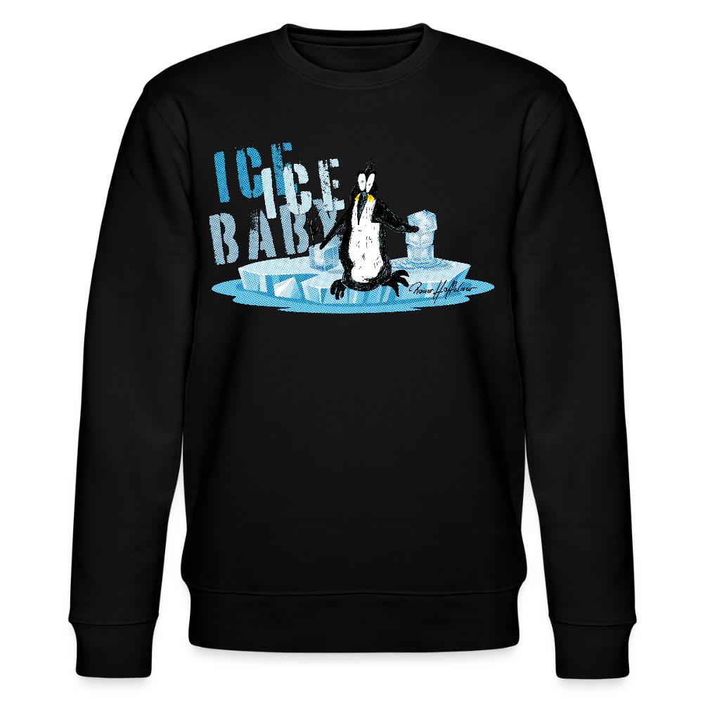 Unisex Bio-Sweatshirt mit ICE ICE BABY PRINT - Schwarz