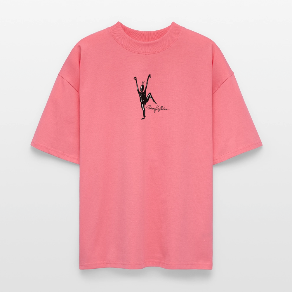 Oversized Unisex Bio T-Shirt mit TUSCHEMÄNNCHEN PRINT - Pink 