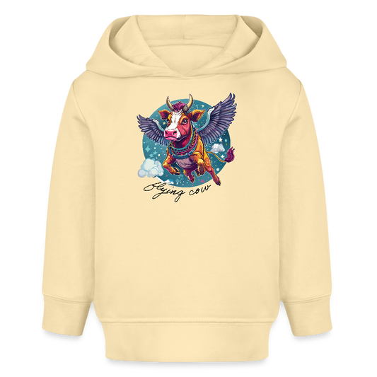 MNJS KIDS Bio Hoodie mit FLYING COW PRINT - Creme