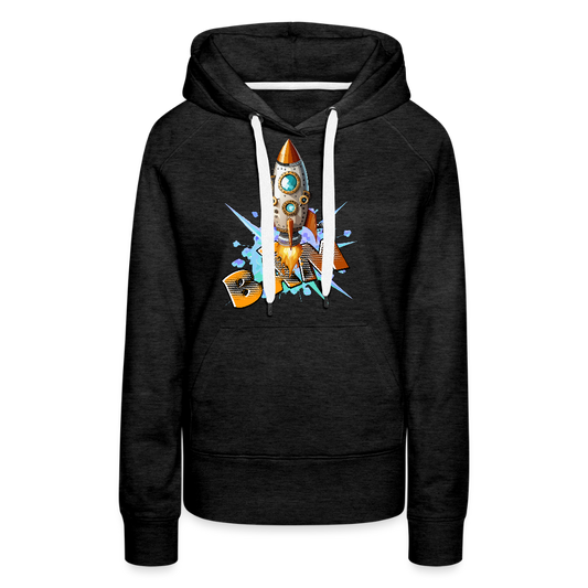 Frauen Premium Hoodie mit RAKETE PRINT - Anthrazit