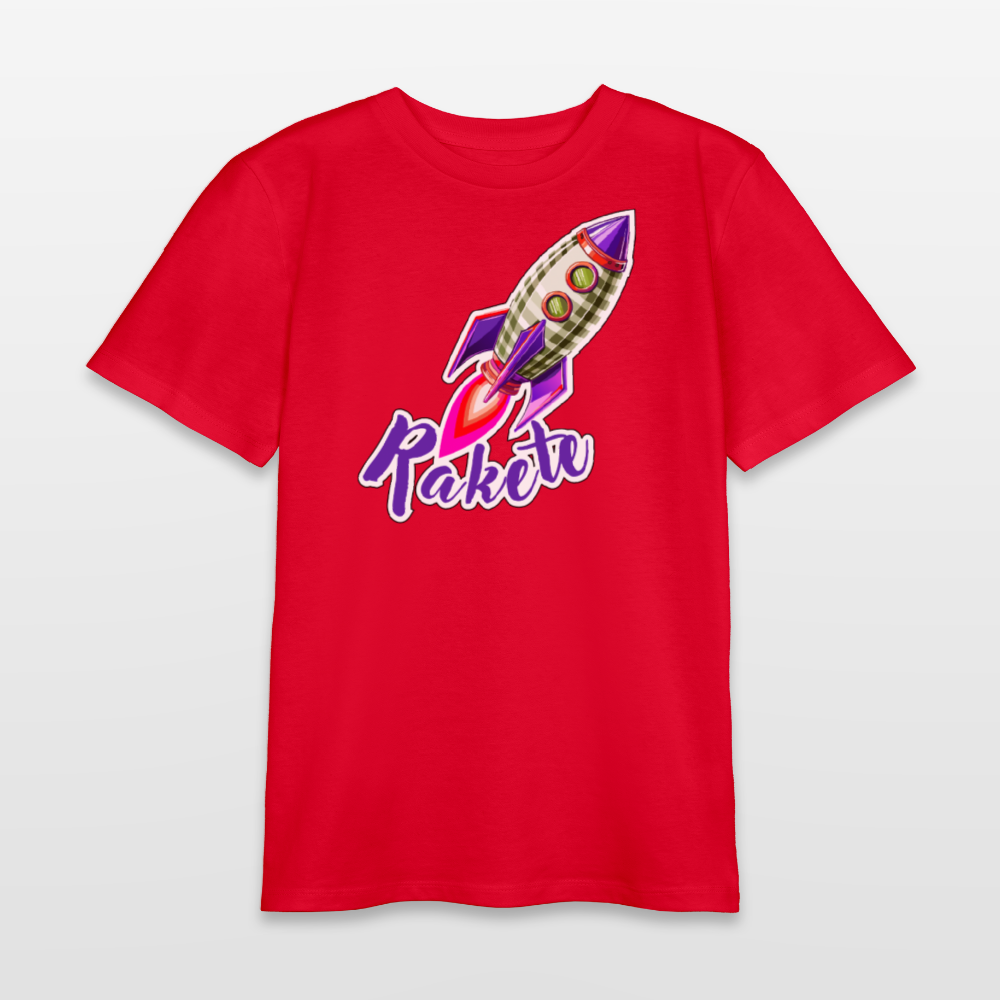 MNJS TEENS Bio T-Shirt mit RAKETE PRINT - Rot