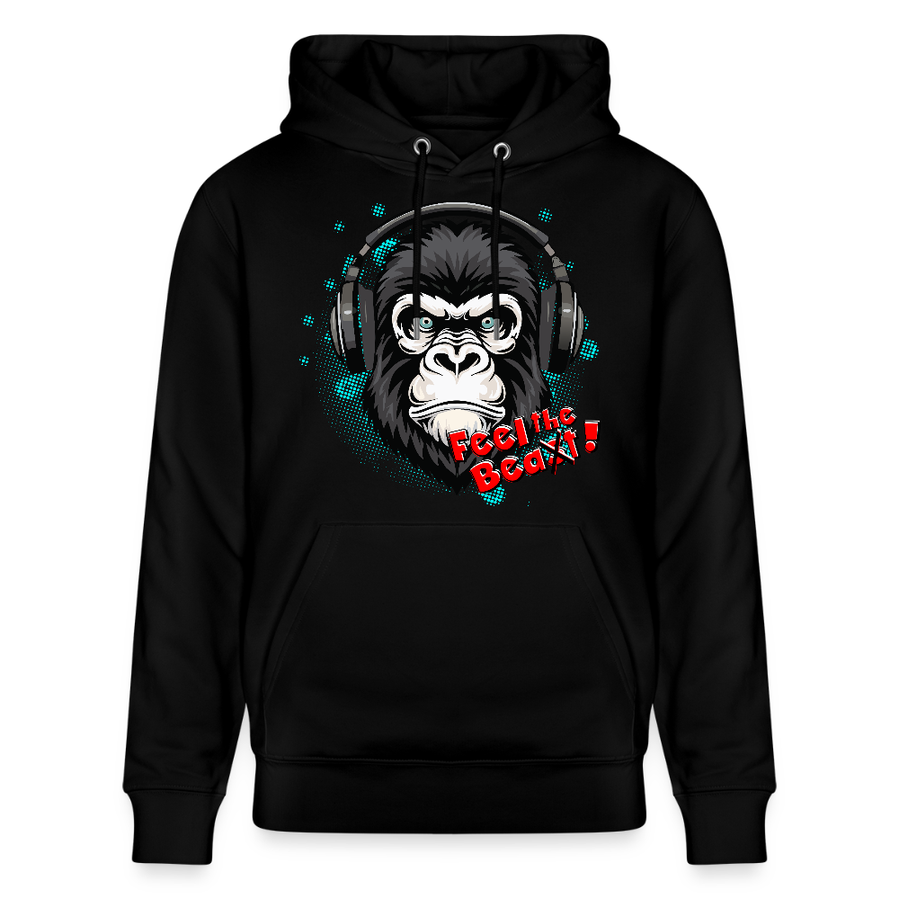 Unisex Hoodie mit FEEL THE BEA(S)T PRINT - Schwarz
