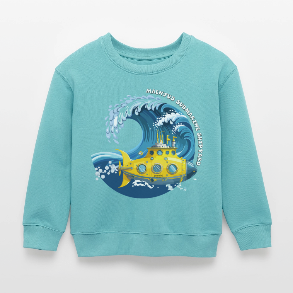 MNJS KIDS Mini Changer Bio Sweatshirt mit SUBMARINE SHIPYARD PRINT - Pastelltürkis