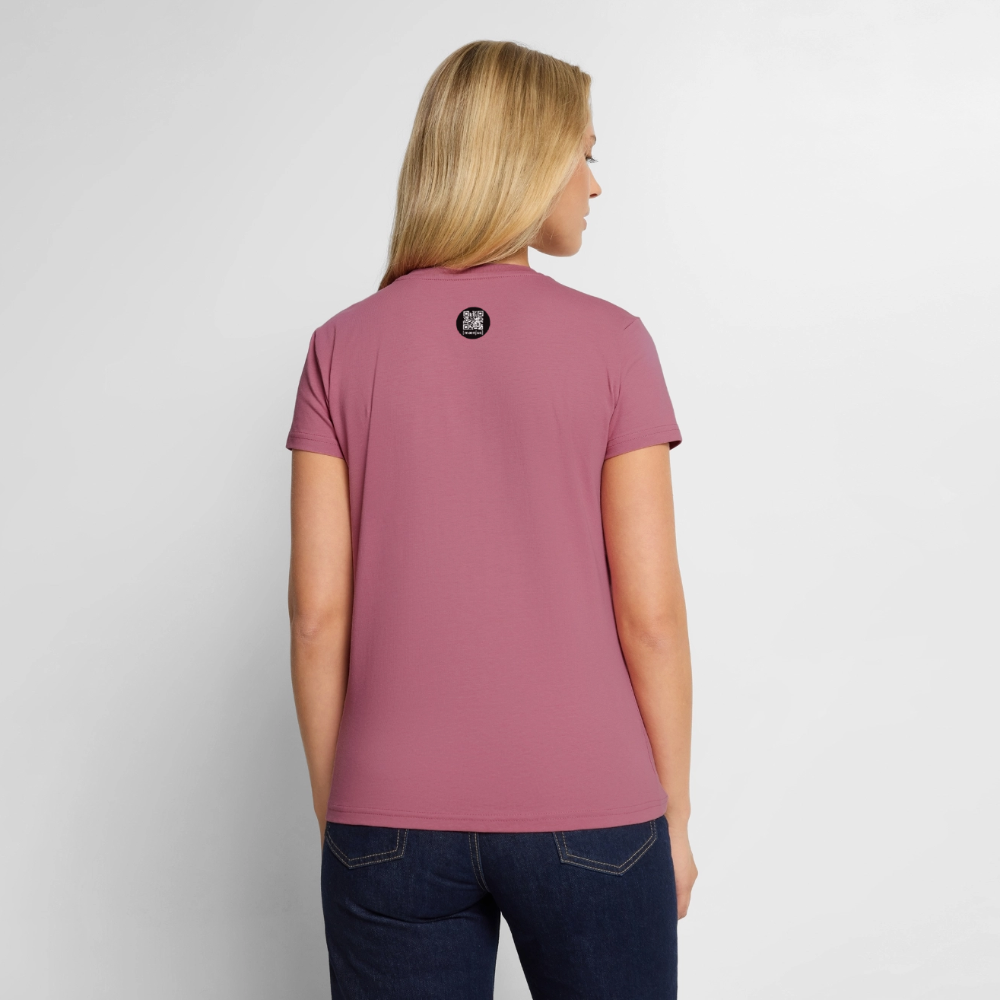 Frauen Bio-T-Shirt mit V-Ausschnitt mit KEEP CALM PRINT - Mauve