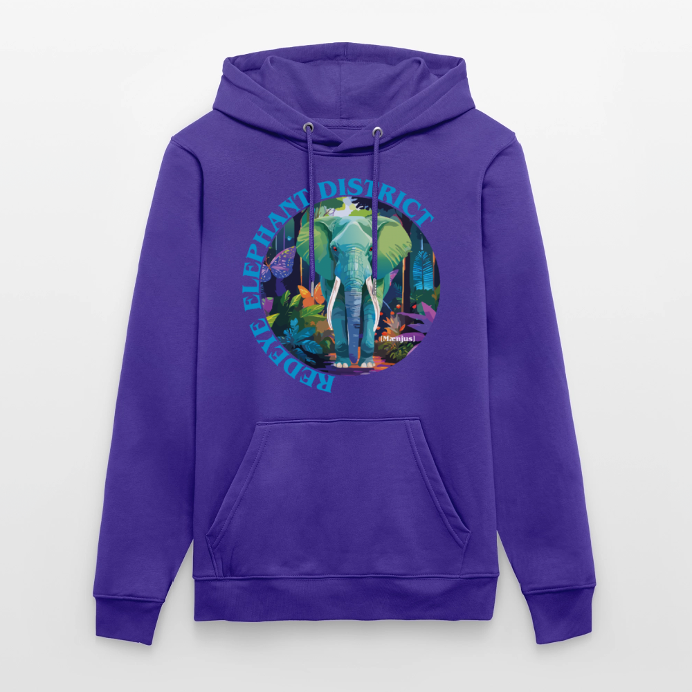 Unisex Bio-Hoodie mit REDEYE ELEPHANT DISTRICT PRINT - Purple Love 