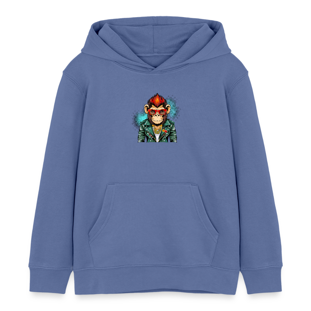 MNJS KIDS Bio-Hoodie mit MONKEY PRINT - Blau