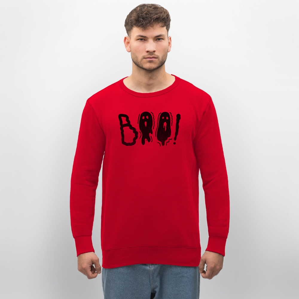 Unisex Bio-Sweatshirt mit BOO! PRINT - Rot