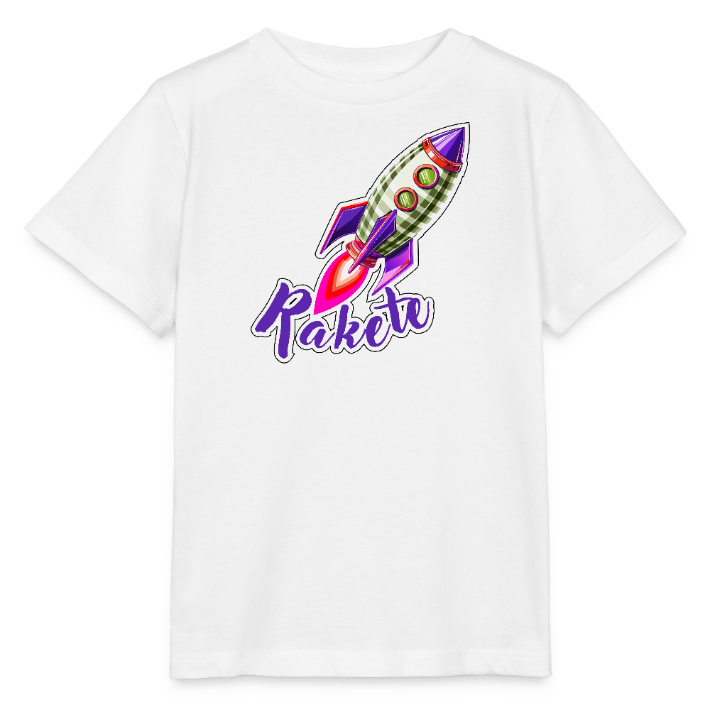MNJS KIDS Bio T-Shirt mit RAKETE PRINT - Weiß