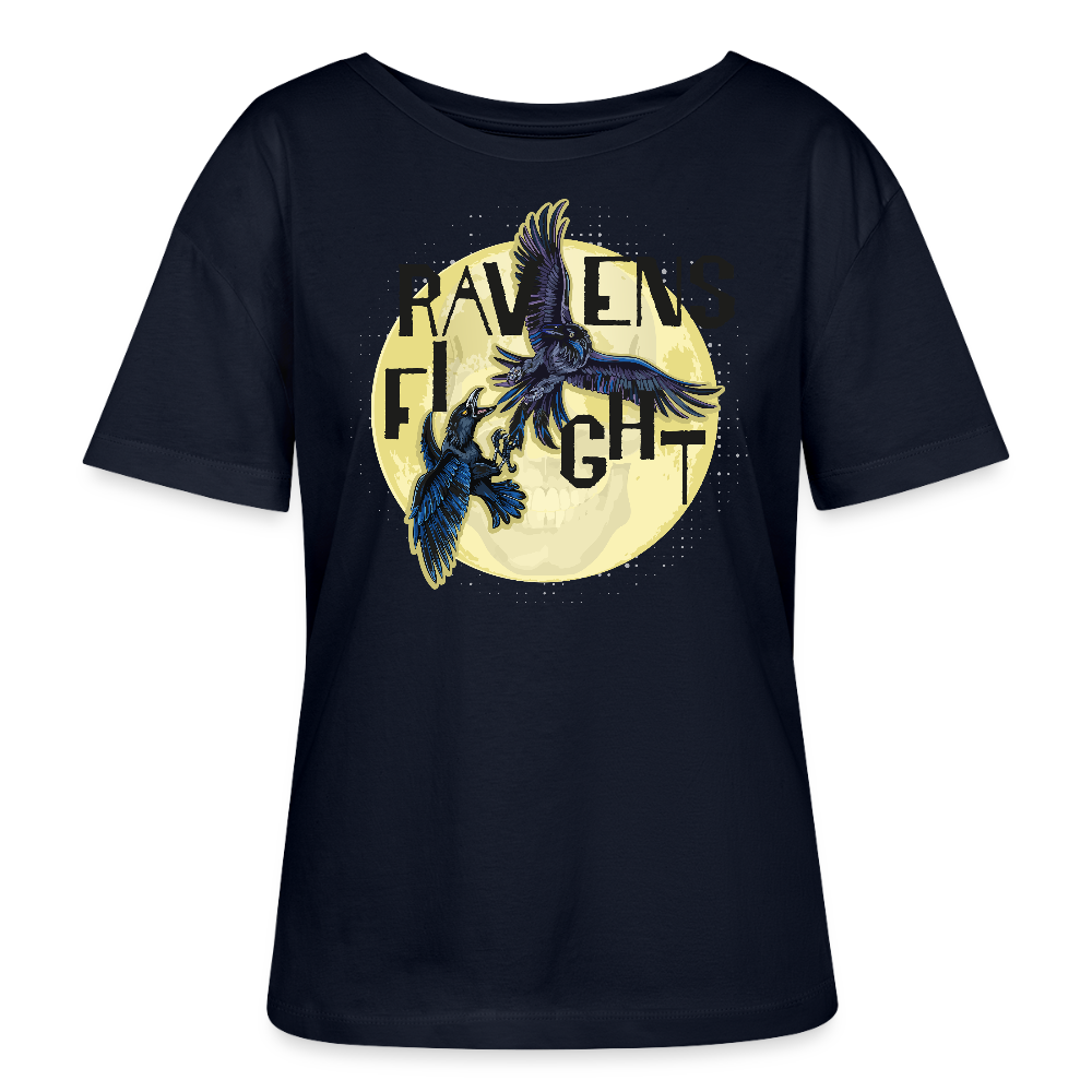 Frauen T-Shirt mit RAVENS FIGHT PRINT - Navy