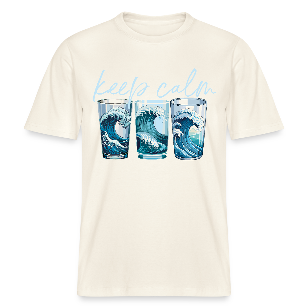 Unisex Bio-T-Shirt mit KEEP CALM PRINT - Naturweiß 