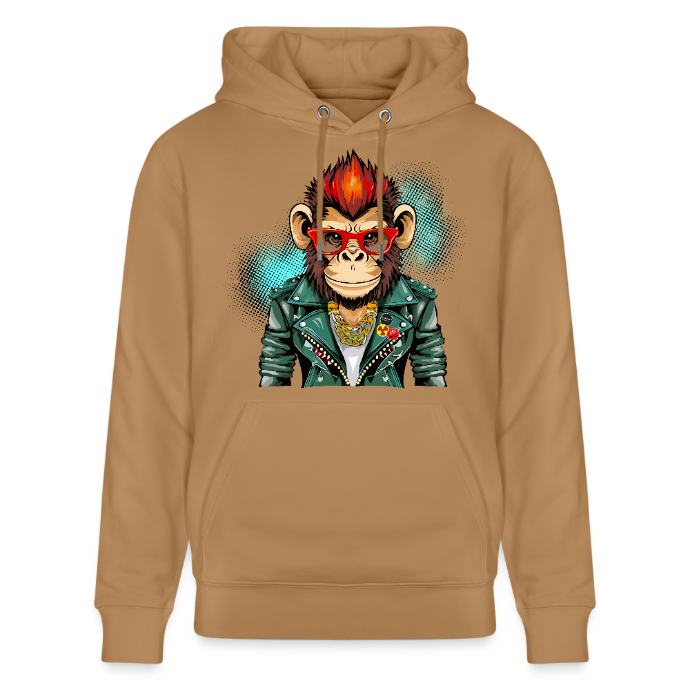 Unisex Hoodie mit MONKEY PRINT - Karamell 