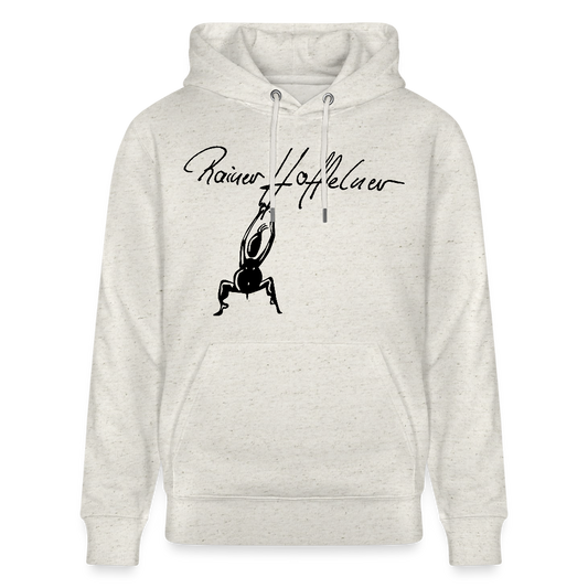 Unisex Bio-Hoodie mit TUSCHEMÄNNCHEN PRINT - Beige meliert