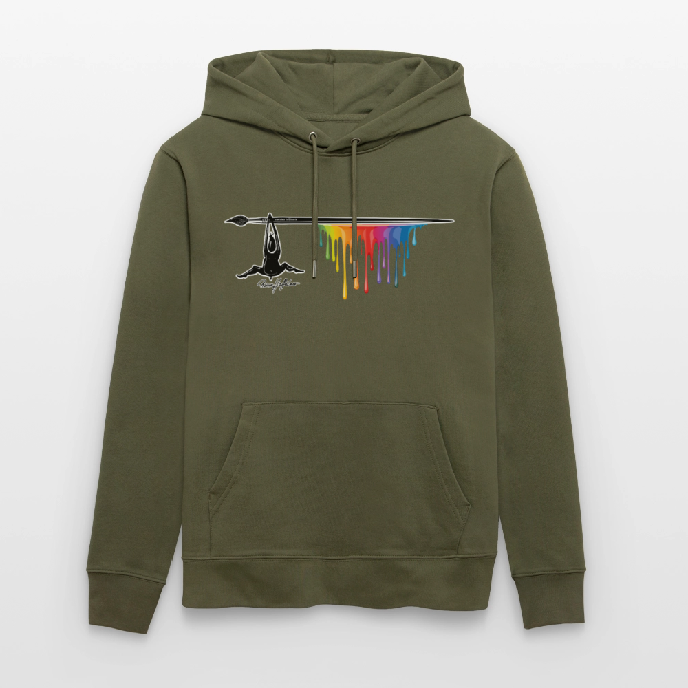 Unisex Hoodie mit TUSCHEMÄNNCHEN PRINT - Khaki Grün