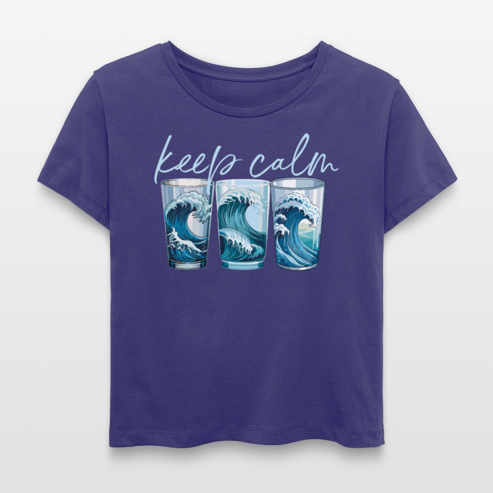 Relaxed Rundhals Frauen Bio-T-Shirt mit KEEP CALM PRINT - Dämmerung
