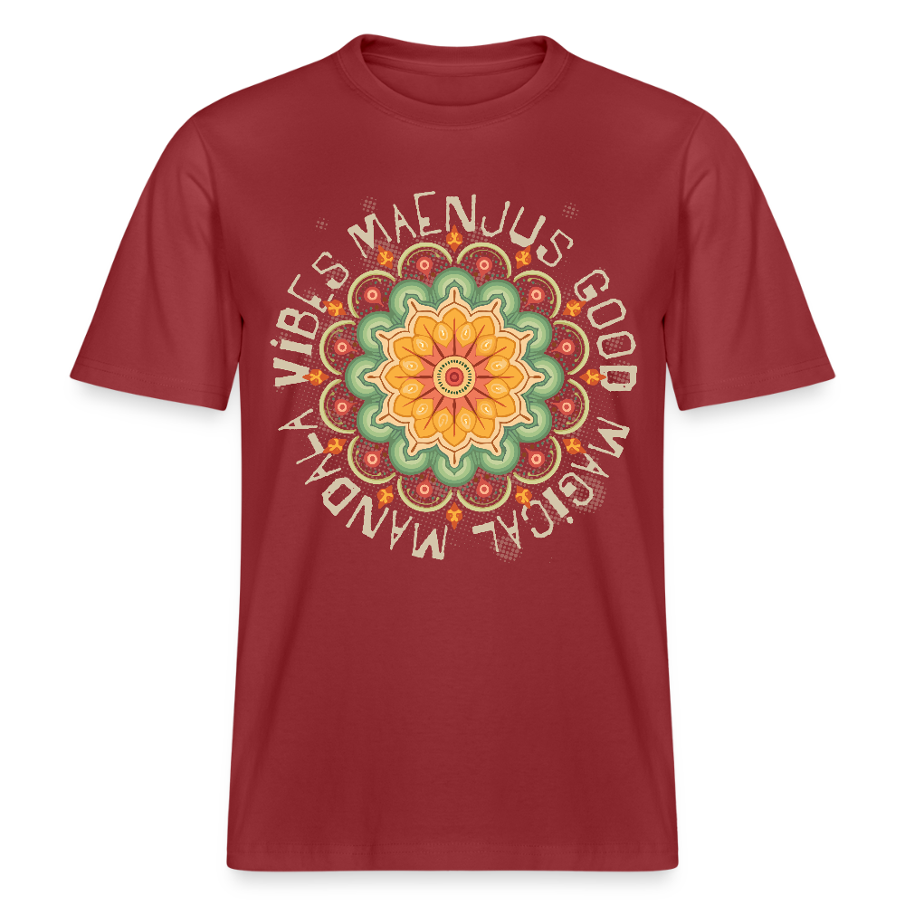 Unisex Bio-T-Shirt mit MANDALA VIBES PRINT - Erdrot