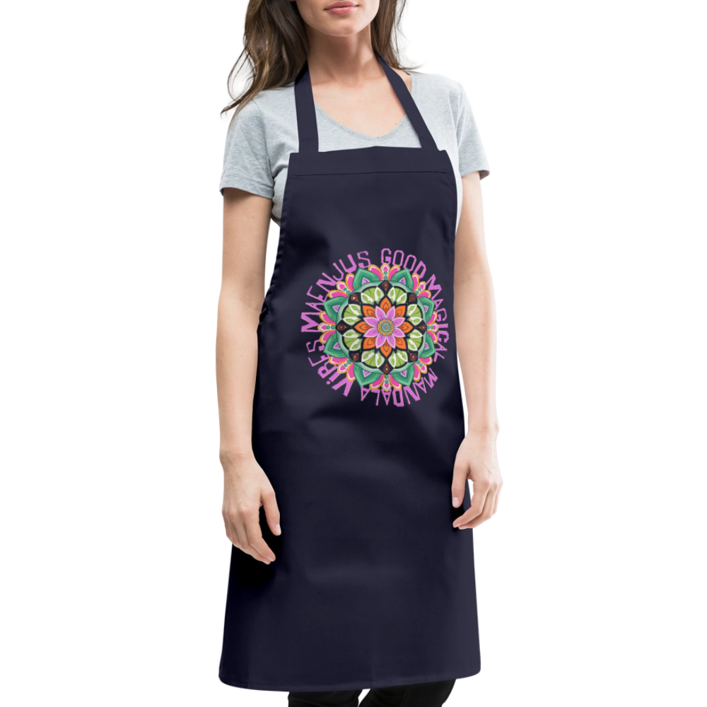 Kochschürze mit Mandala Vibes Motiv V - Navy