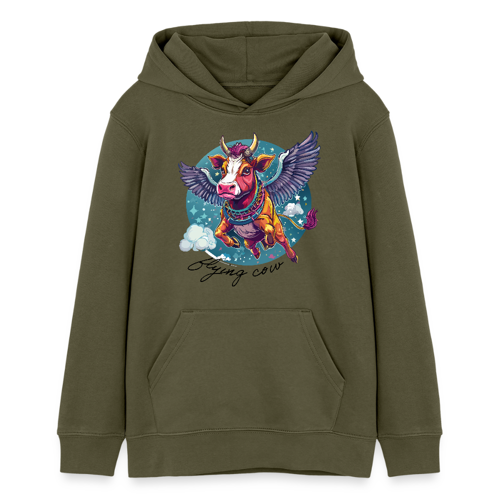 MNJS TEENS Bio-Hoodie mit FLYING COW PRINT - Khaki