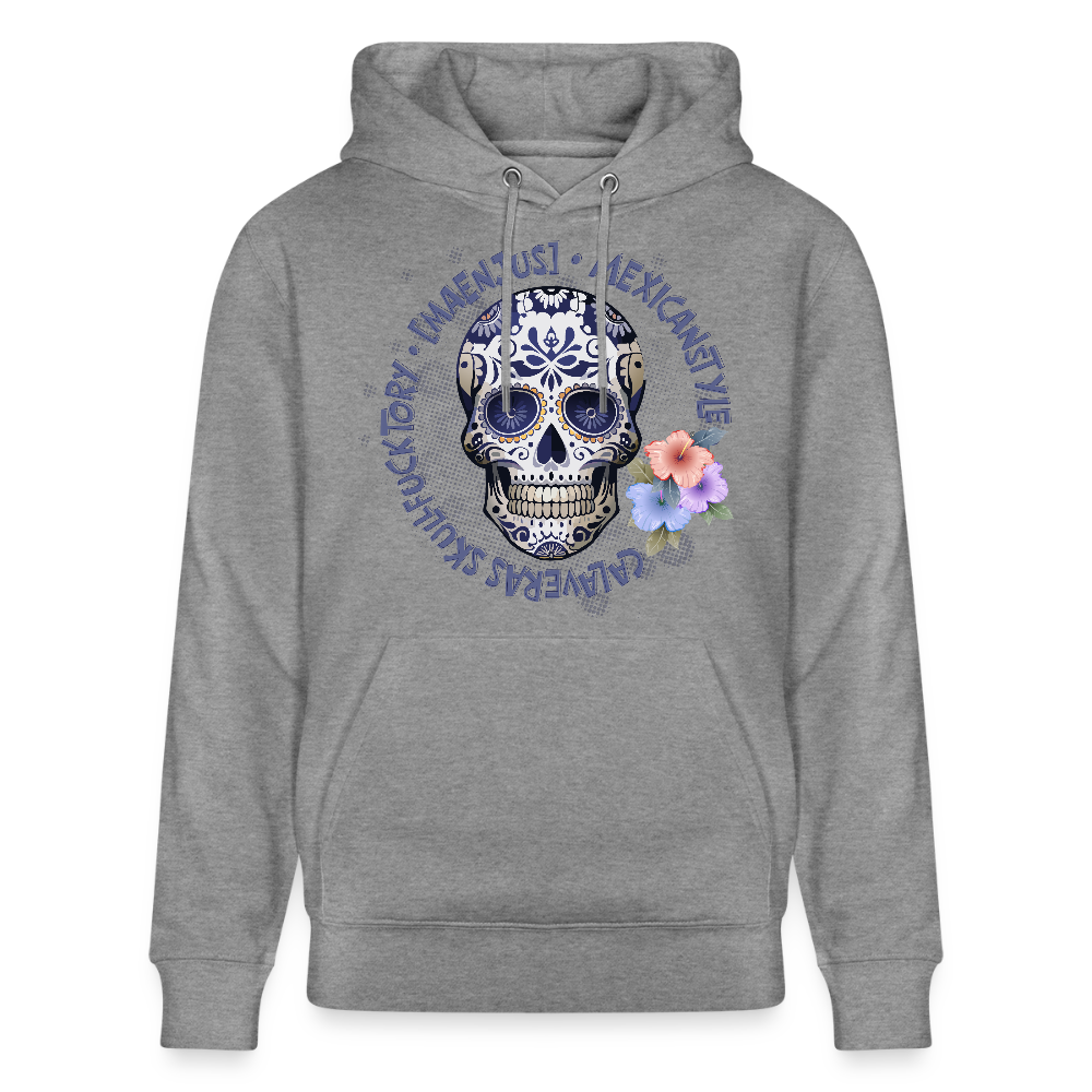 Unisex Bio-Hoodie mit MAENJUS MEXICANSTYLE PRINT - Hellgrau marmoriert