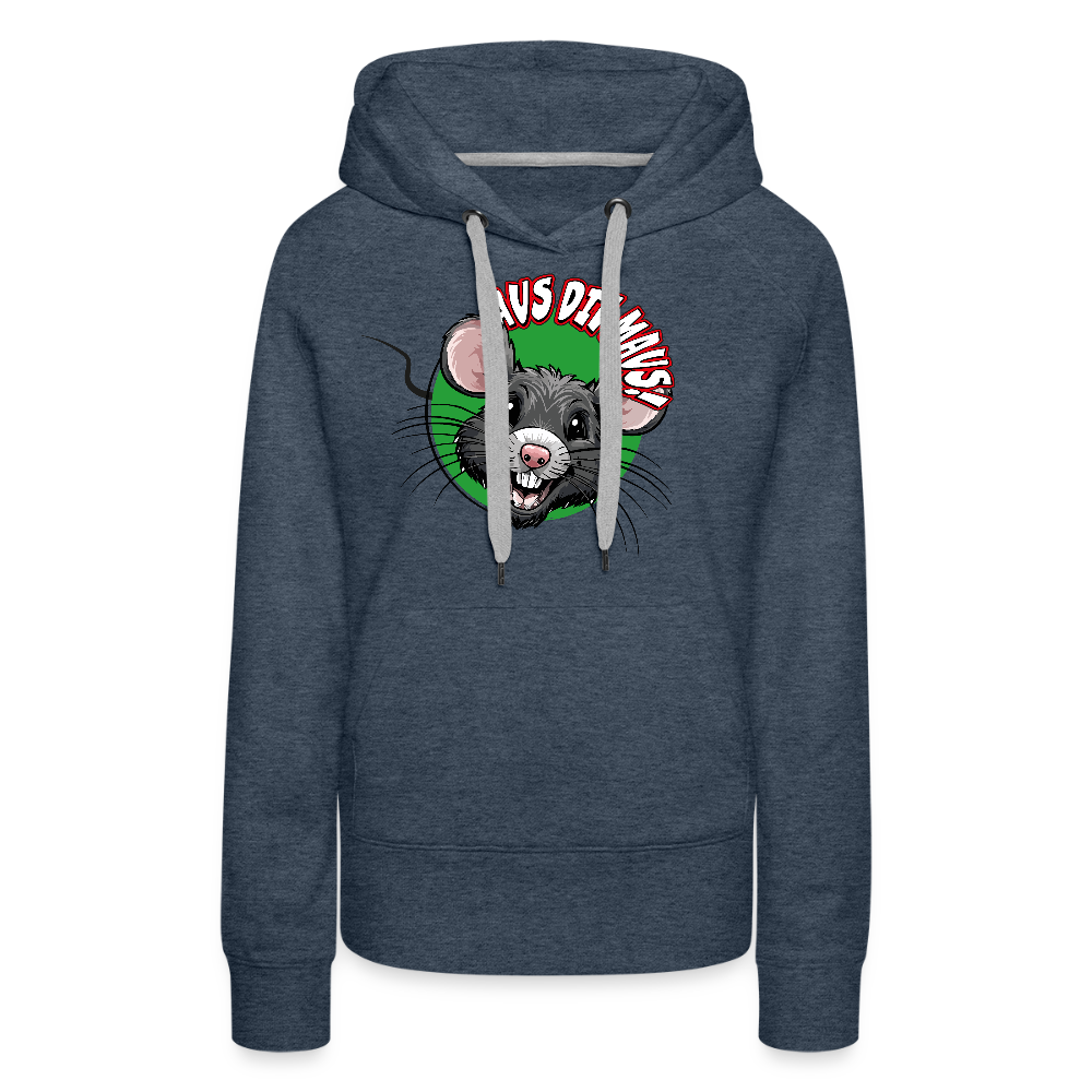 Frauen Premium Hoodie mit AUS DIE MAUS PRINT - Jeansblau