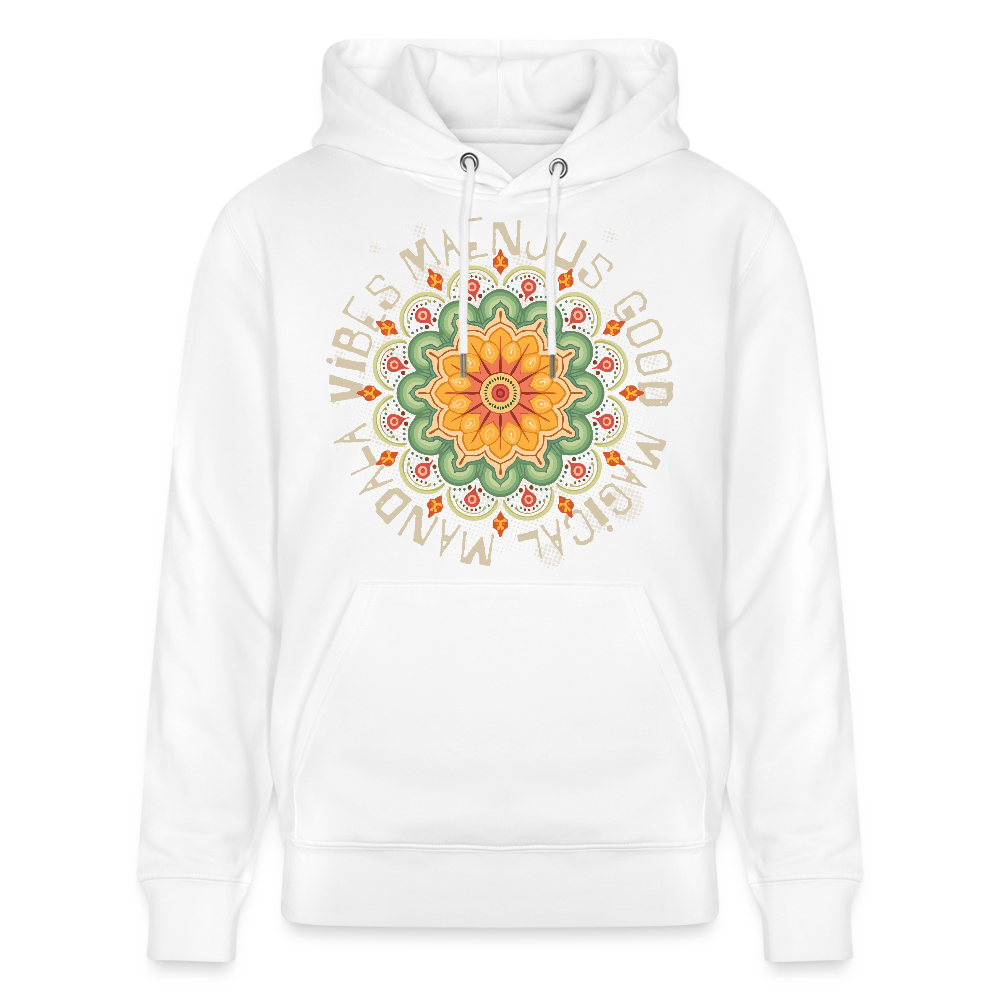 Unisex Bio-Hoodie mit MANDALA VIBES PRINT - Weiß