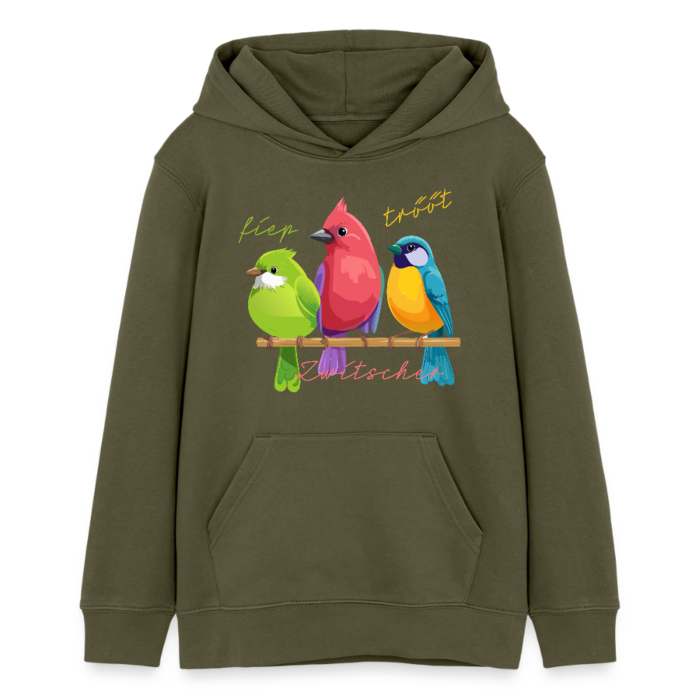 MNJS TEENS Bio-Hoodie mit ZWITSCHERGÄNG PRINT - Khaki