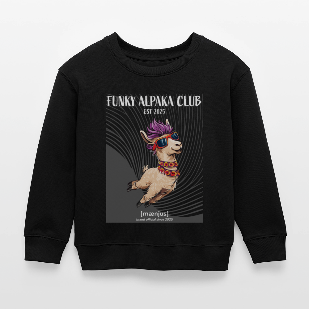 MNJS KIDS Mini Changer Bio Sweatshirt mit FUNKY ALPAKA CLUB PRINT - Schwarz