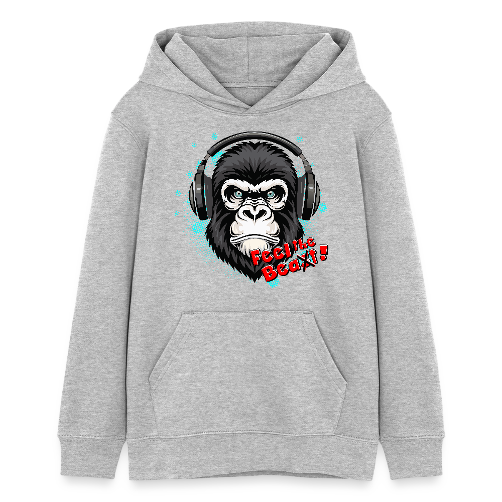 MNJS TEENS Bio-Hoodie mit FEEL THE BEAST PRINT - Grau meliert