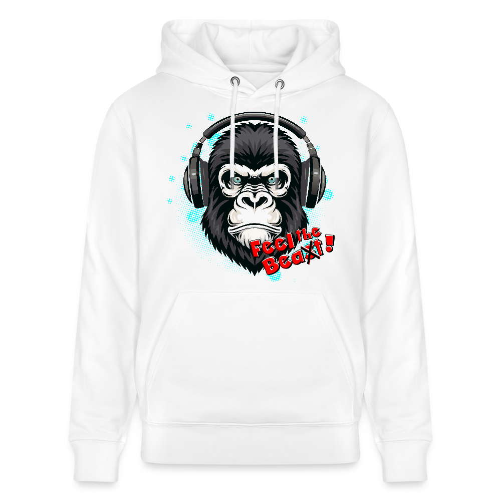 Unisex Hoodie mit FEEL THE BEA(S)T PRINT - Weiß