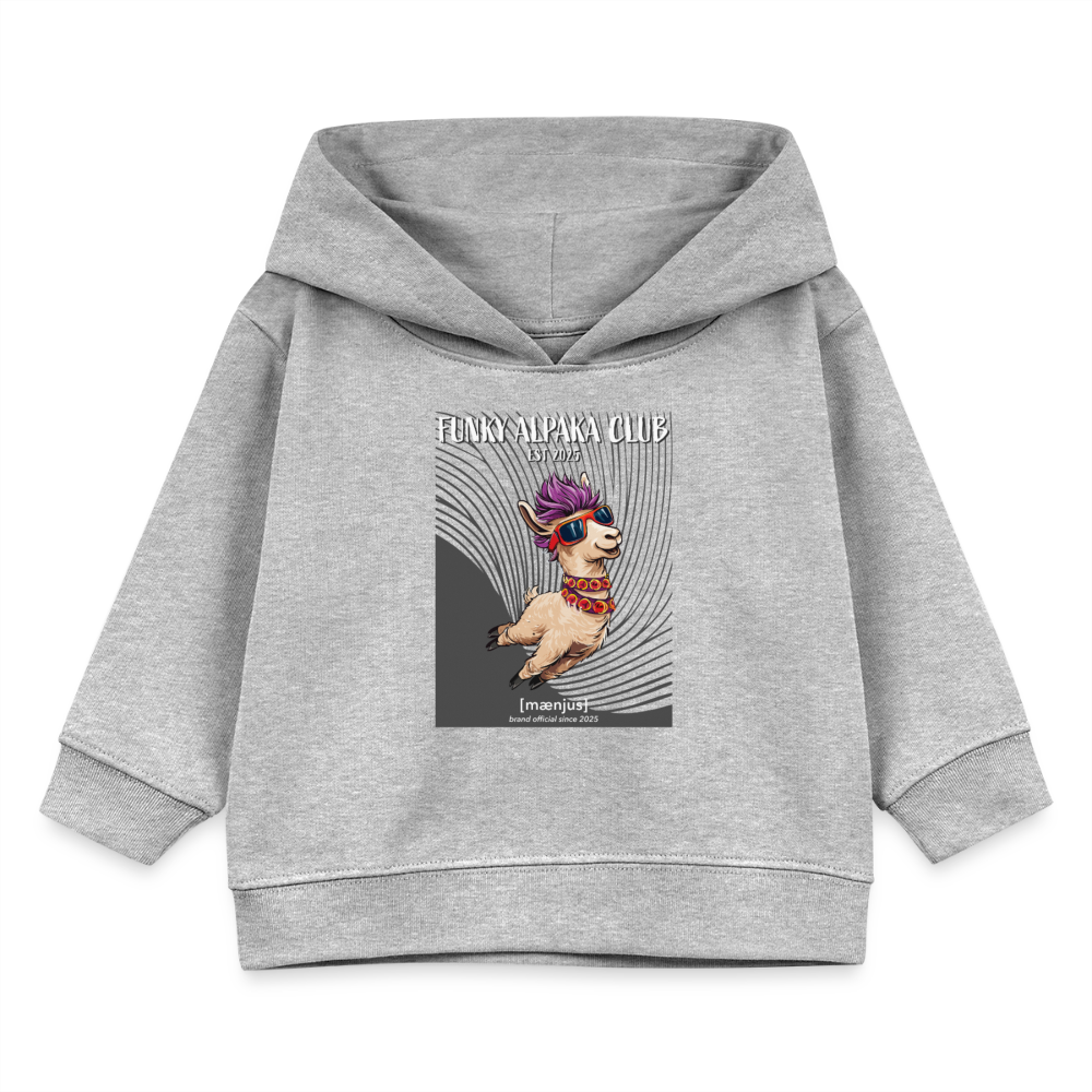 MNJS KIDS Bio Hoodie mit FUNKY ALPAKA CLUB PRINT - Grau meliert