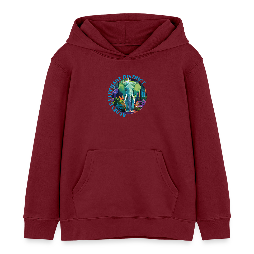 MNJS KIDS Bio-Hoodie mit REDEYE ELEPHANT DISTRICT PRINT - Burgunderrot