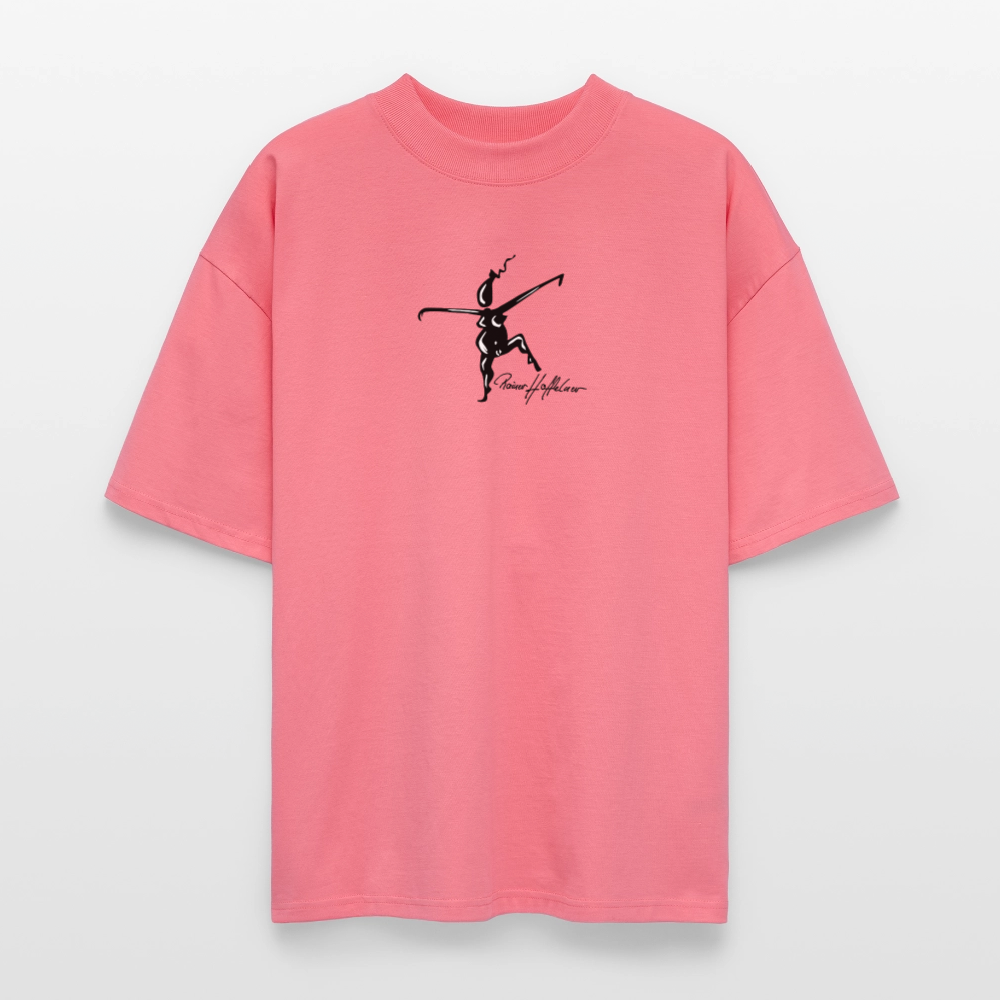 Oversized Unisex Bio T-Shirt mit TUSCHEWEIBCHEN PRINT - Pink 