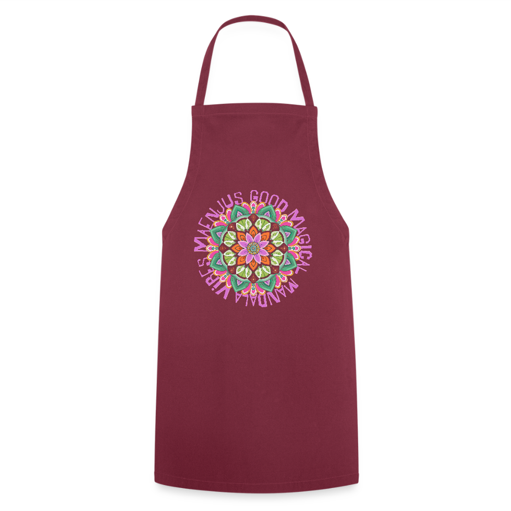Kochschürze mit Mandala Vibes Motiv V - Bordeaux