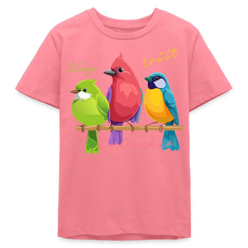 MNJS TEENS Bio T-Shirt mit ZWITSCHERGÄNG PRINT - Pink 