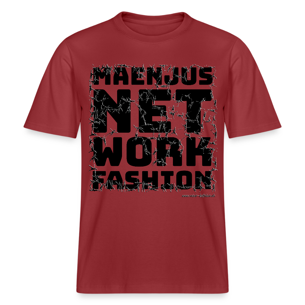 Unisex Bio-T-Shirt mit MAENJUS NETWORK FASHION PRINT - Erdrot