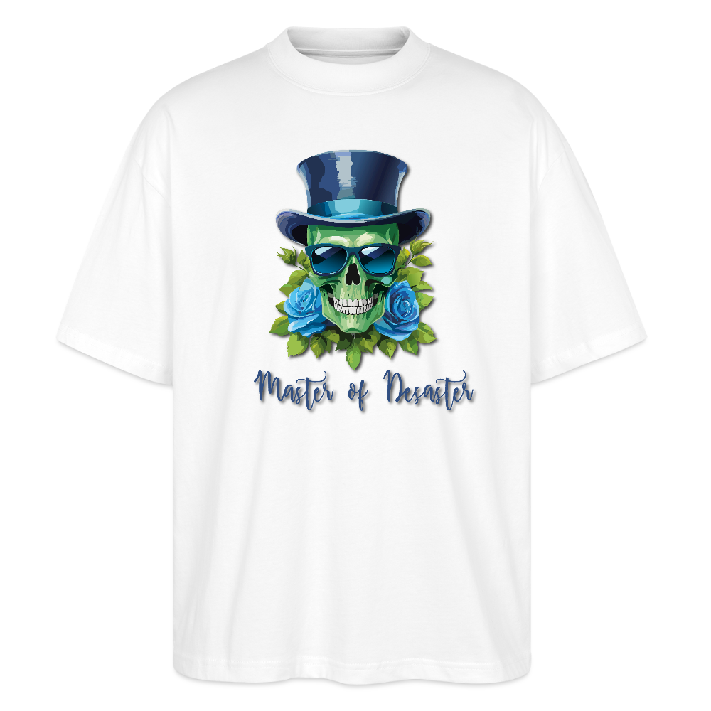 Oversized Unisex T-Shirt mit MASTER OF DESASTER SKULL PRINT - Weiß