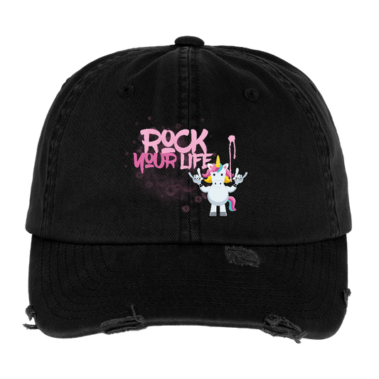 Cap mit ROCK YOUR LIFE PRINT - Schwarz