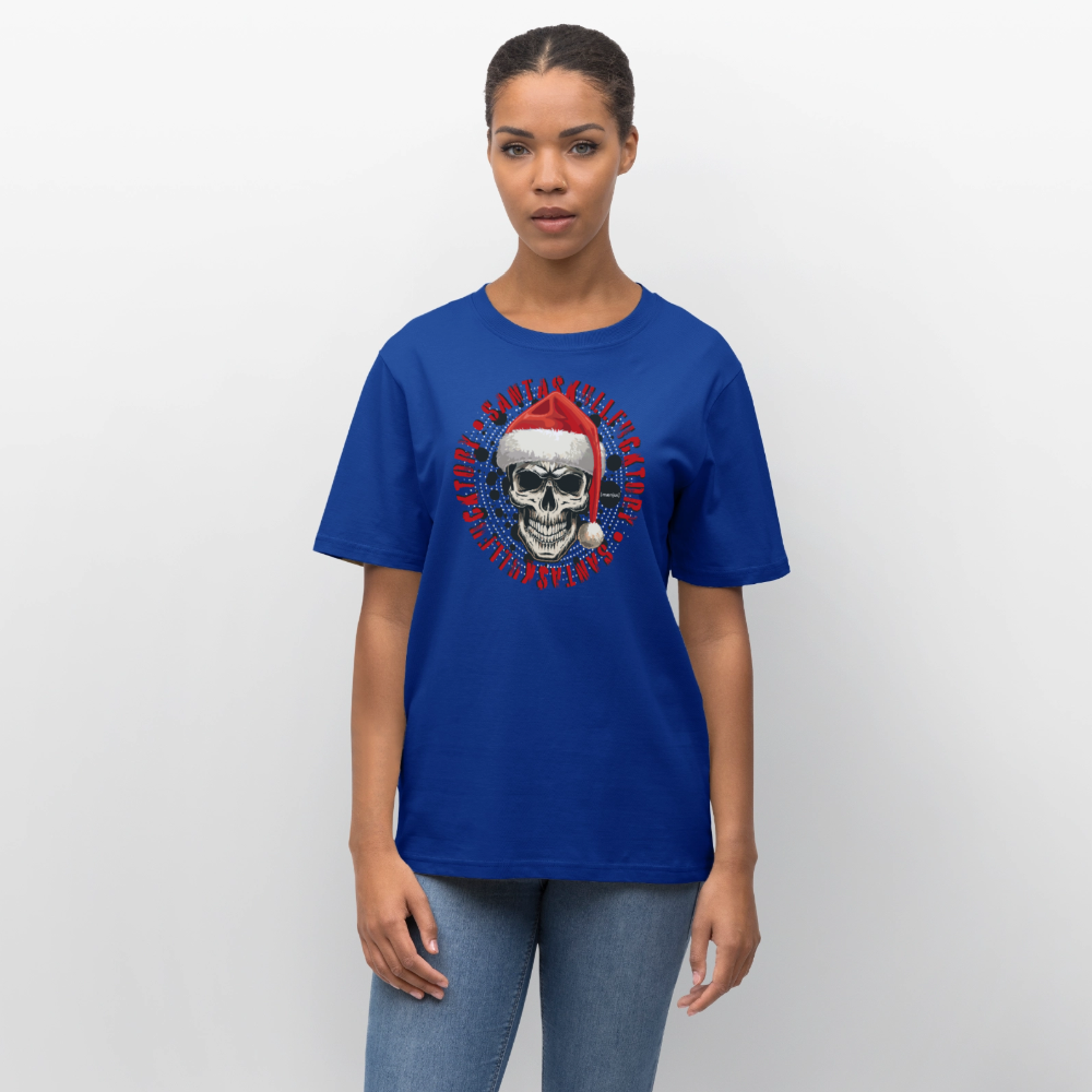 Unisex Bio-T-Shirt mit SANTASKULL FUCKTORY PRINT - Dunkelblau