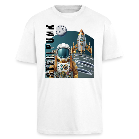 Heavy Oversize T-Shirt mit STEELPUNK PRINT - Weiß