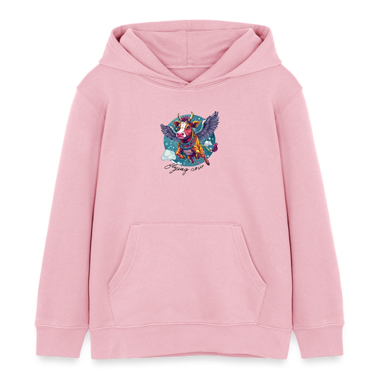 MNJS KIDS Bio-Hoodie mit FLYING COW PRINT - Hellrosa