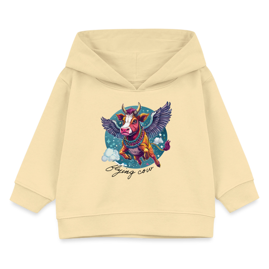MNJS KIDS Bio Hoodie mit FLYING COW PRINT - Creme