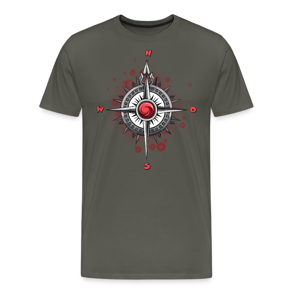 Männer Premium T-Shirt mit WINDROSE PRINT - Asphalt